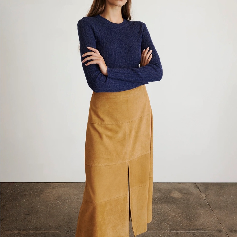 Tanya Taylor SUEDE HUDSON SKIRT - Picture 4 of 5